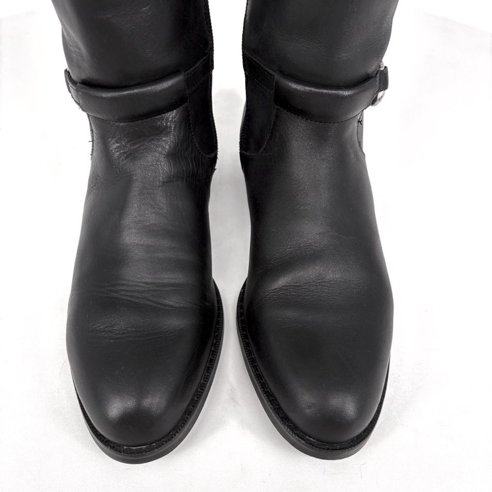 RALPH LAUREN Harlee Tall Black Leather Riding Boots Equestrian Knee High 6 - Picture 11 of 16